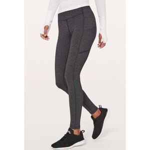 LULULEMON Dark Heathered Grey Herringbone Speed Tight